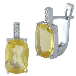 Silver Earrings with Citrine (nano, 6.727 ct)