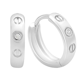 Silver earrings with cubic zirconia