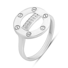 Silver ring with 0.14ct fianites