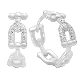 Silver earrings with cubic zirconia