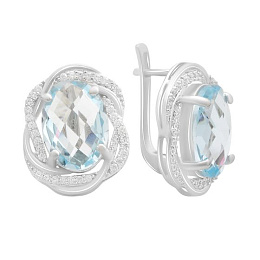 Срібні сережки з топазом 13.403ct