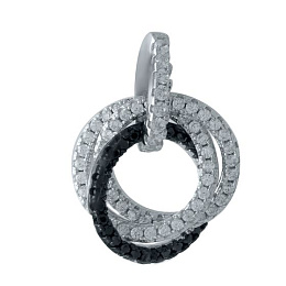 Silver pendant with phianites