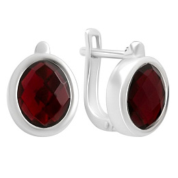 Срібні сережки з гранатом nano 4.33ct