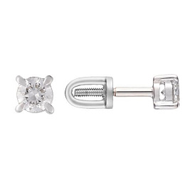 Золоті сережки з діамантом 0.12ct