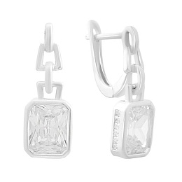 Silver earrings with cubic zirconia