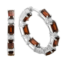 Срібні сережки з гранатом 6.17ct