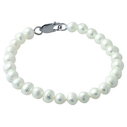 Срібний браслет з перлами