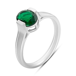 Silver ring with emerald nano 0.908ct