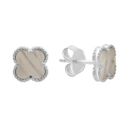 Silver earrings with mother-of-pearl