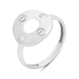 Silver ring with cubic zirconia