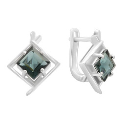 Серебряные серьги с топазом Лондон Блю 3.008ct