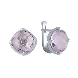 Silver earrings with amethyst 10.163ct