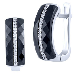 Silver earrings with ceramics