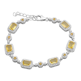 Серебряный браслет с цитрином nano 7.51ct