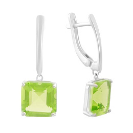 Серебряные серьги с хризолітом 8.505ct
