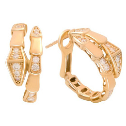 Gold earrings with 0.9ct cubic zirconia