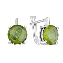 Silver earrings with 5.465 carats of sultanite