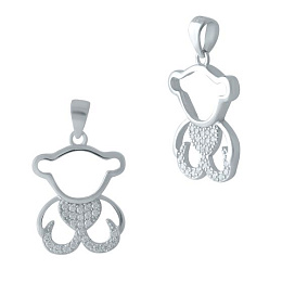 Silver pendant with phianites