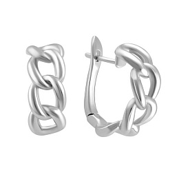 Silver earrings without stones