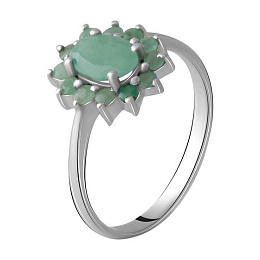Серебряное кольцо с изумрудом 1.27ct
