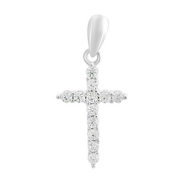 Silver cross with phianites