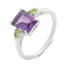 Sterling silver ring with 2.558ct amethyst,