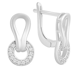 Silver earrings with cubic zirconia