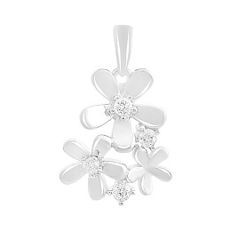 Silver pendant with cubic zirconia