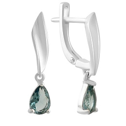 Silver Earrings with London Blue Topaz, 1.025 ct