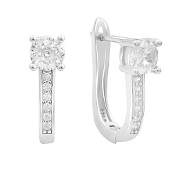 Срібні сережки з фіанітами