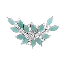 Серебряная брошка с изумрудом 4.095ct