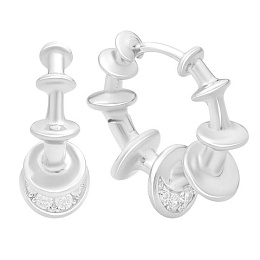 Silver earrings without stones