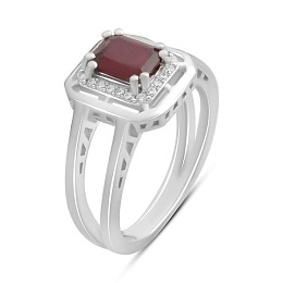 Silver ring with ruby 1.717ct