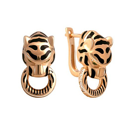 Gold earrings with, uh, semalloy