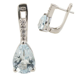 Серебряные серьги с топазом 4.355ct