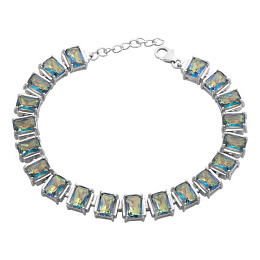 Silver bracelet with mystic topaz