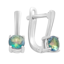 Серебряные серьги с мистик топазом 0.783ct