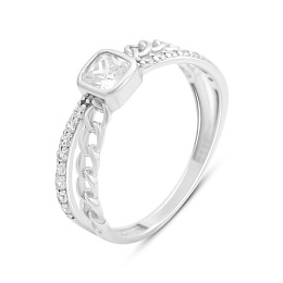Silver ring with cubic zirconia