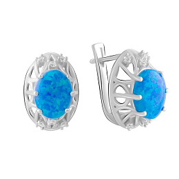 Silver earrings with opal 2.62ct