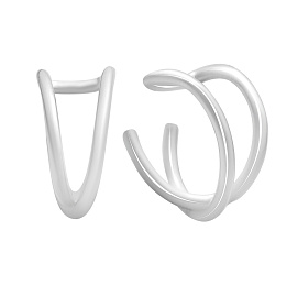 Silver earrings without stones