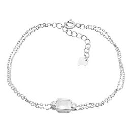 Silver bracelet with cubic zirconia