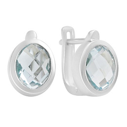 Silver earrings with topaz 6.053ct