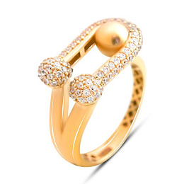 Золотое кольцо с фианитами 0.9ct