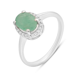Серебряное кольцо с изумрудом 1.304ct