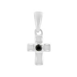 Серебряный крестик с сапфиром 0.05ct