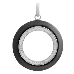 Silver pendant with ceramics