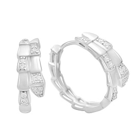 Silver earrings with cubic zirconia