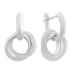 Серебряные серьги с фианитами