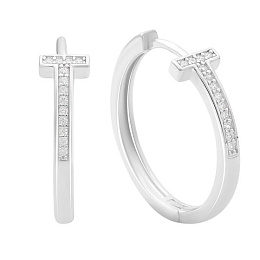 Silver Earrings with Fianites