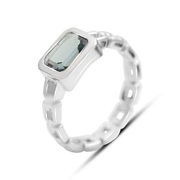 Срібна каблучка з топазом «Лондон Блю» 1,475 карата